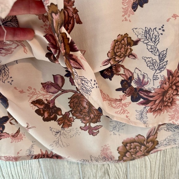 FREE PEOPLE HEARTBEAT Floral Printed Mini Dress Tunic Bell Sleeve Size Small - Picture 10 of 16